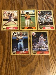 Lot Of (5) Hall Of Fame 1987 Topps Baseball Cards