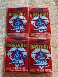 1988 Score Baseball Wax Pack Lot Of 4