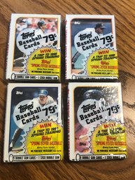 Lot Of (4) Unopened 1989 Topps BaseballCello Packs