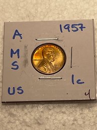 1957 Lincoln Wheat Back Penny US Coin Cents