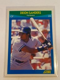 1990 Score Deion Sanders Baseball Card