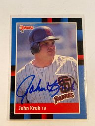 1988 Donruss John Kruk Autographed Baseball Card