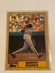 1987 Topps Baseball Card Barry Bonds
