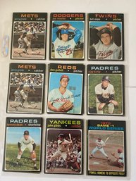 1971 Topps Baseball Card Lot Of 18