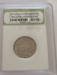 2013 P White Mountain Quarter Uncirculated