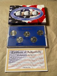 2003 Philadelphia Clad State Deep Cameo Gem Proof Quarter Set ,Box/COA