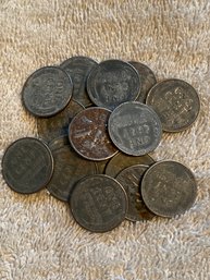 Assorted Steel Wheat Pennies Lot Of 20