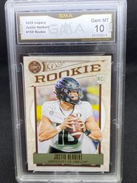 2020 Panini Legacy JUSTIN HERBERT RC #150 GMA 10 Gem Mt