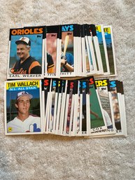 1986 Topps Baseball Card Lot Of 50