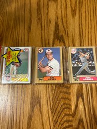 1987 Topps Unopened Rack Pack With Cal Ripken Showing