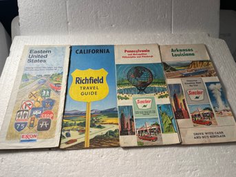 Vintage Road Maps - Lot Of 4