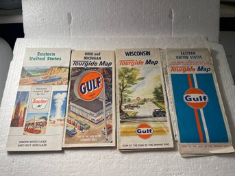 Vintage Road Maps - Lot Of 4