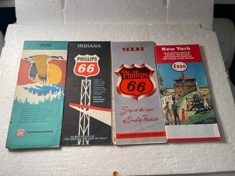 Vintage Road Maps - Lot Of 4