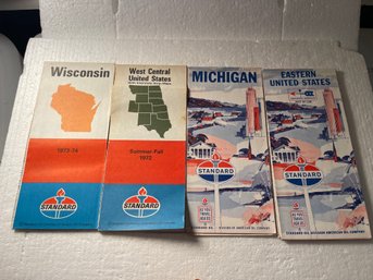 Vintage Road Maps - Lot Of 4