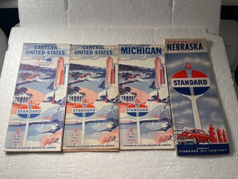 Vintage Road Maps - Lot Of 4