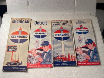 Vintage Road Maps - Lot Of 4