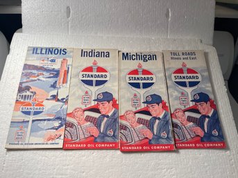 Vintage Road Maps - Lot Of 4