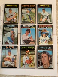 1971 Topps Baseball Card Lot Of 18