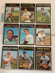 1971 Topps Baseball Card Lot Of 18