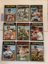 1971 Topps Baseball Card Lot Of 18