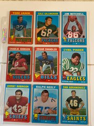 1971 Topps Football Card Lot Of 18