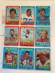 1971 Topps Football Card Lot Of 18