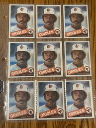 Lot Of (9) HOF Eddie Murray 1985 Topps Baseball Cards