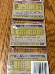 1987 Topps Unopened Rack Pack With Cal Ripken Showing