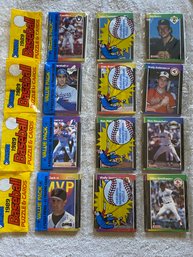 1989 Donruss Baseball Rack Pack Lot Of 4.   Possible Griffey Rookie!