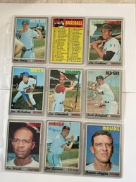 1970 Topps Baseball Card Lot Of 9