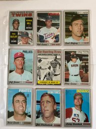 1970 Topps Baseball Card Lot Of 9