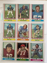 1974 Topps Football Card Lot Of 18