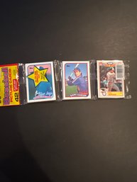 1989 Topps Baseball Rack Pack Hall Of Famers Gary Carter And Roberto Alomar Both Showing!