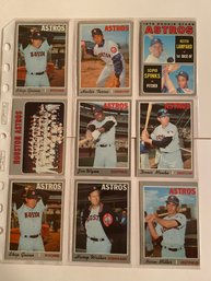 1970 Topps Baseball Card Lot Of 9