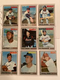 1970 Topps Baseball Card Lot Of 9