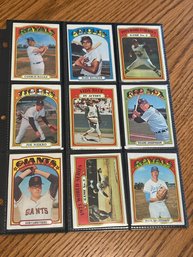 Lot Of (18) Assorted 1972 Topps Baseball Cards