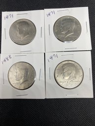 John F Kennedy Half Dollar Coin Lot Of 4