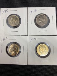 Jefferson Nickel Uncirculated Coin Lot Of 4