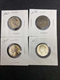 Jefferson Nickel Uncirculated Coin Lot Of 4