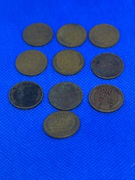 Wheat Pennies 1918 - Lot Of 10