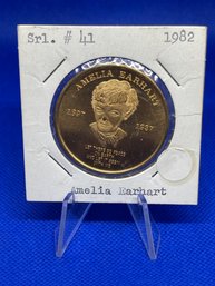 1982 Atchison Kansas The Gateway To The West Amelia Earhart Medallion