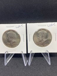 1976 John F Kennedy Half Dollar Coin Uncirculated Lot Of 2