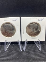 1976 John F Kennedy Half Dollar Coin Uncirculated Lot Of 2