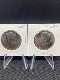 1976 John F Kennedy Half Dollar Coin Uncirculated Lot Of 2