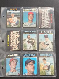 1971 Topps Baseball Card Lot Of 9 High Numbers