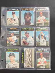1971 Topps Baseball Card Lot Of 9 High Numbers