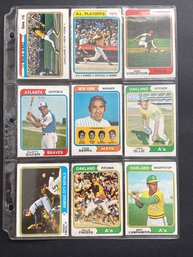 1974 Topps Baseball Card Lot Of 9