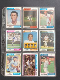 1974 Topps Baseball Card Lot Of 9