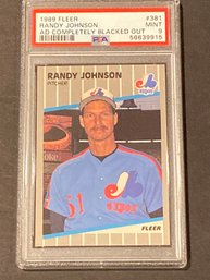 1989 MLB FLEER AD Completely Blacked Out Rookie #381 - Randy Johnson RC PSA 9