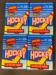 1991 Topps Hockey Unopened  Pack Lot Of 4